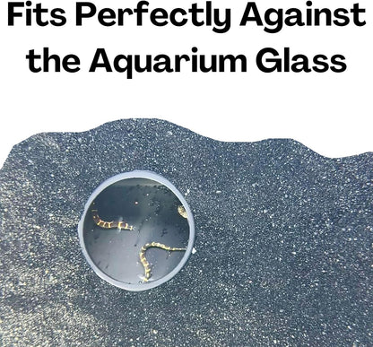 Black single hole natural curve underground cave fits perfectly against the aquarium glass. Great viewing experiene