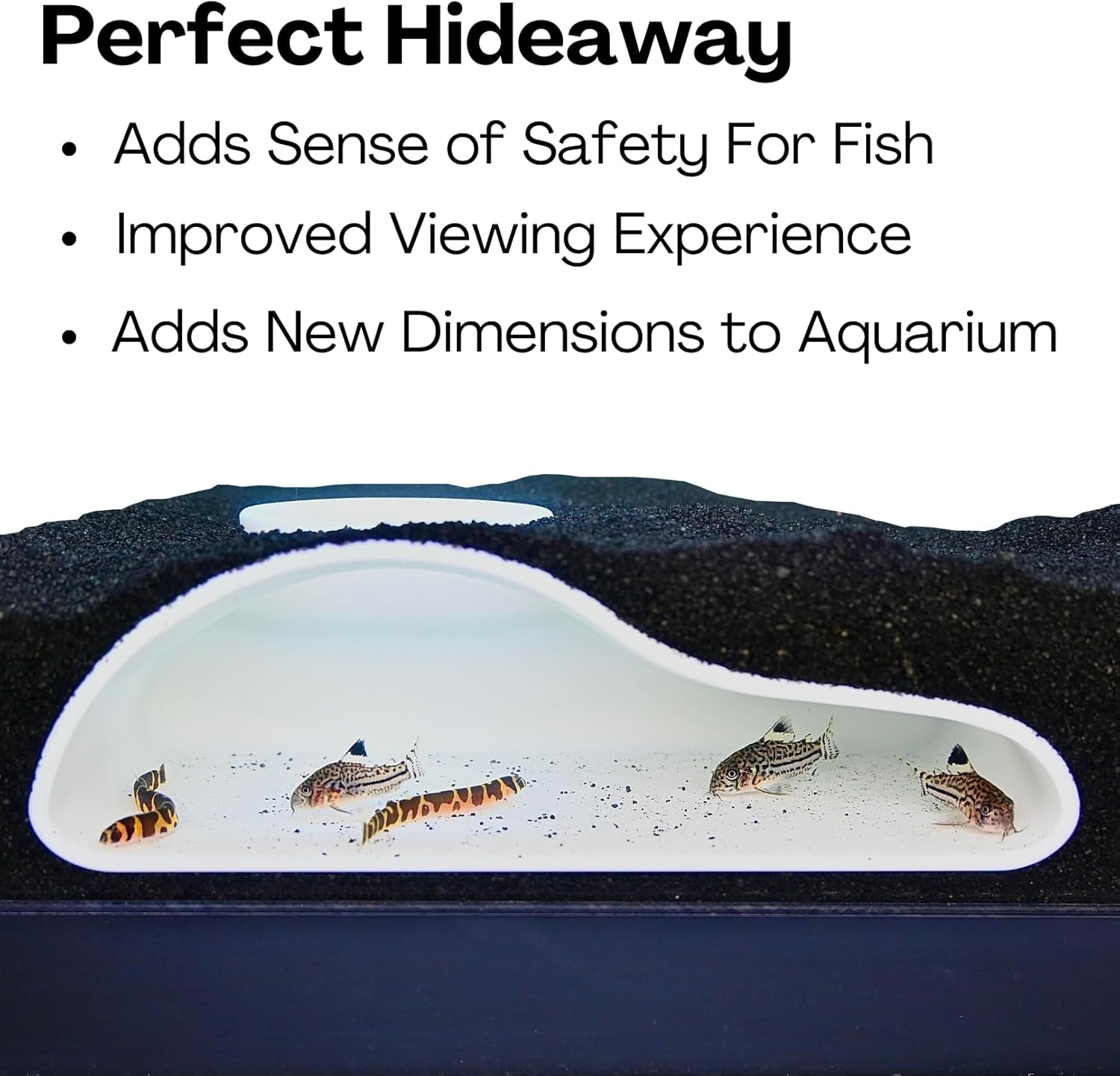 The aquarium underground single hole natural curve cave is the perfect hideaway. It adds a sense of safety for fish, improves viewing experience and adds new dimensions to aquarium.