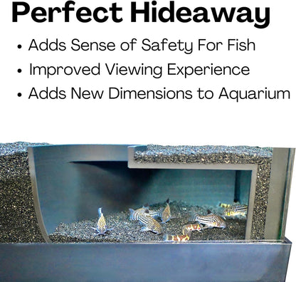 The aquarium underground black two hole corner cave is the perfect hideaway for your fish. It adds a sense of safety for fish, improves the viewing experience, an adds new dimensions to aquarium.