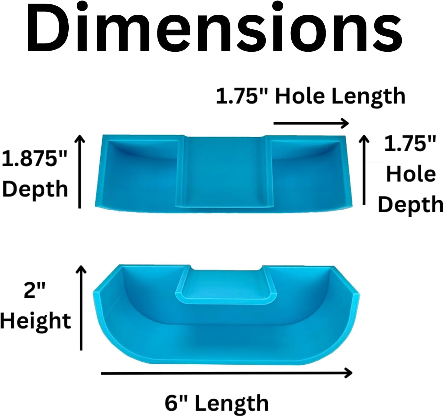 Betta underground blue hideout tunnel cave dimensions including hole length, hole depth, cave depth, cave length and cave height.