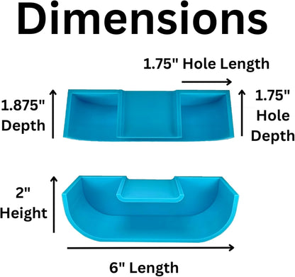 Betta underground blue hideout tunnel cave dimensions including hole length, hole depth, cave depth, cave length and cave height.
