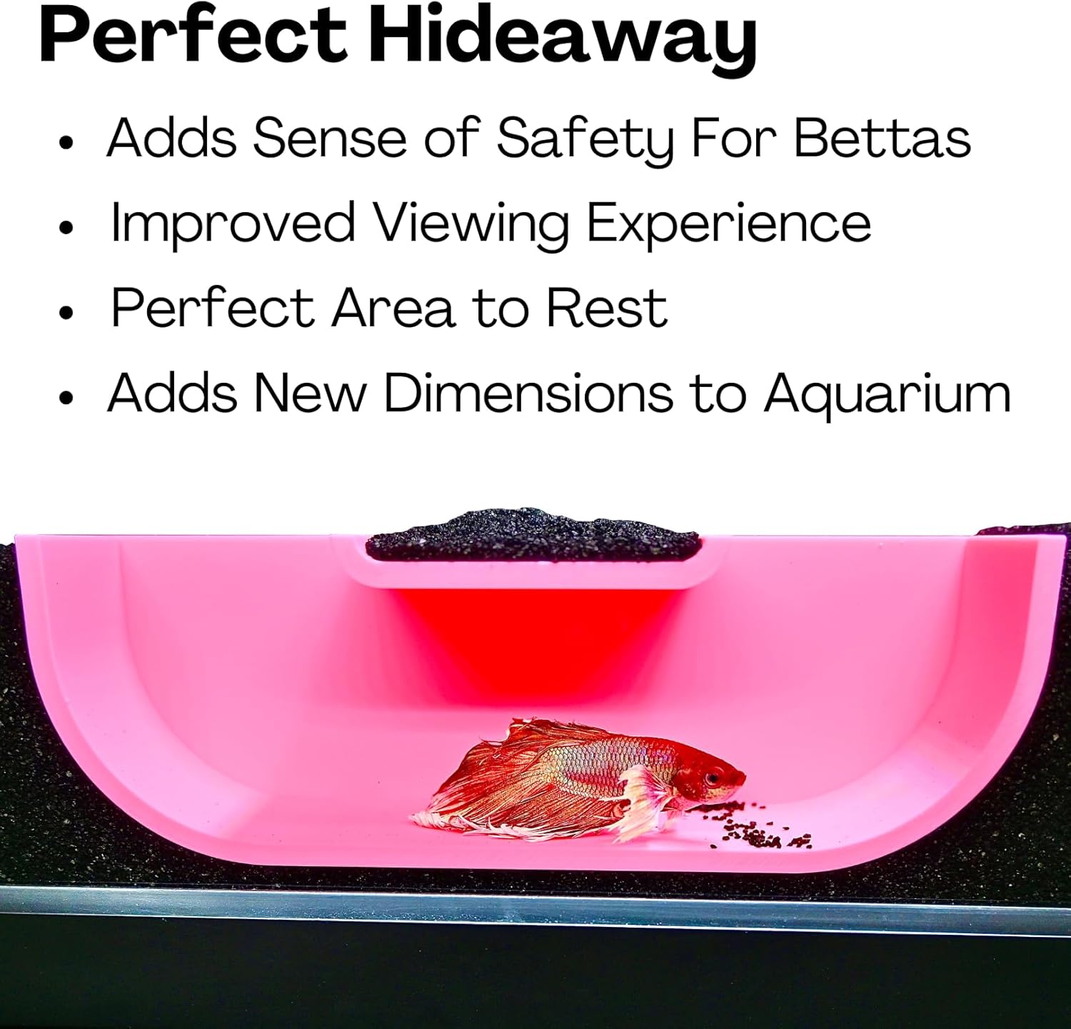 Lucky Critter Betta Underground Tunnel Hideout Cave | Aquarium Hide For Small Fish and Shrimp | Viewing Betta Fish Rest Hammock Enrichment Toy