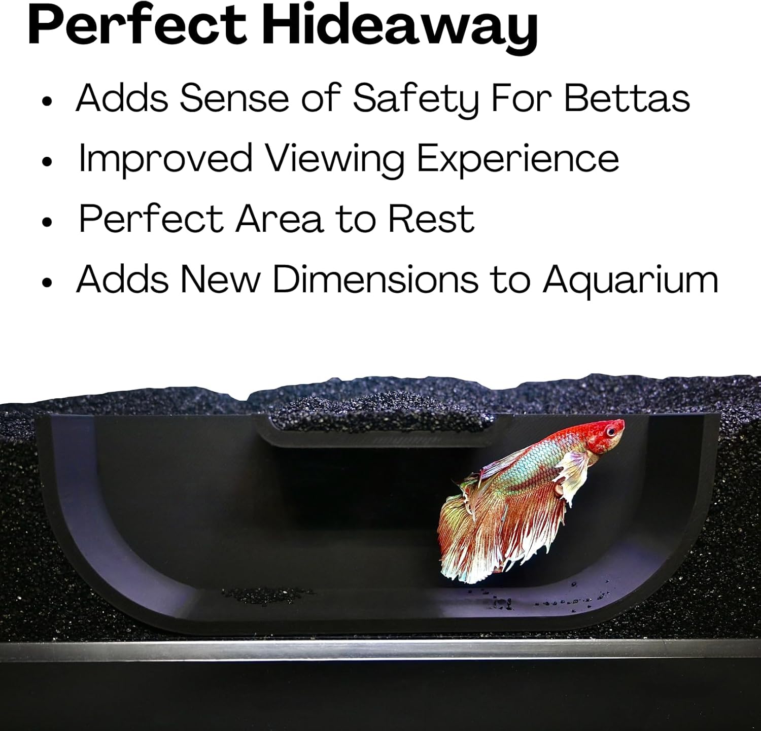 The betta underground tunnel cave is the perfect hideaway for your betta fish. It adds a sense of safety for betas, improves the viewing experience, perfect area to rest, and adds new dimensions to aquarium.
