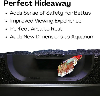 The betta underground tunnel cave is the perfect hideaway for your betta fish. It adds a sense of safety for betas, improves the viewing experience, perfect area to rest, and adds new dimensions to aquarium.