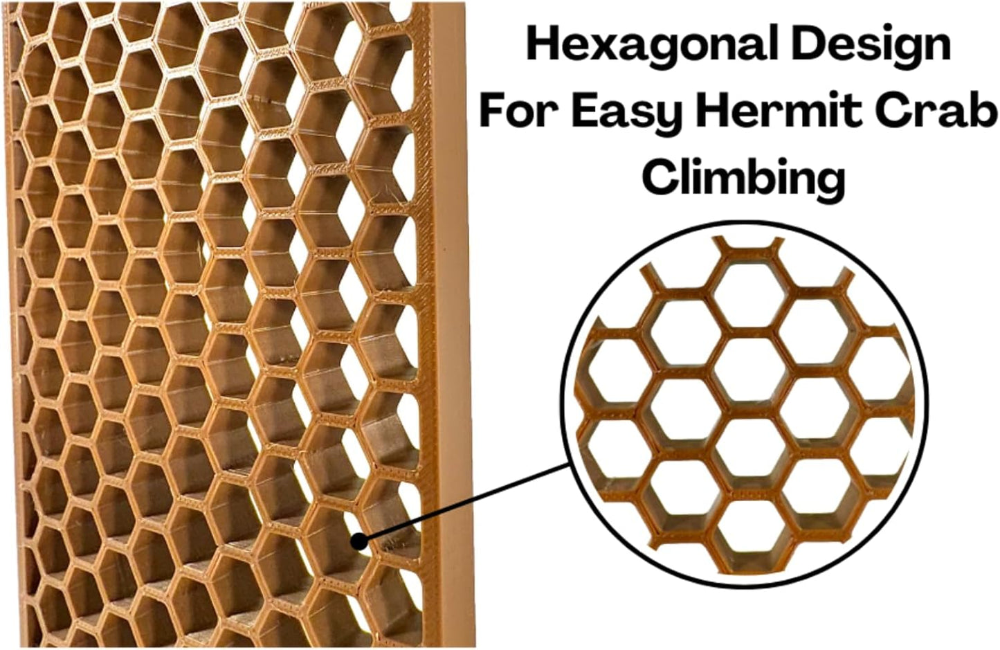 Hexagonal design for easy hermit crab climbing for the wall climbing ladder. 