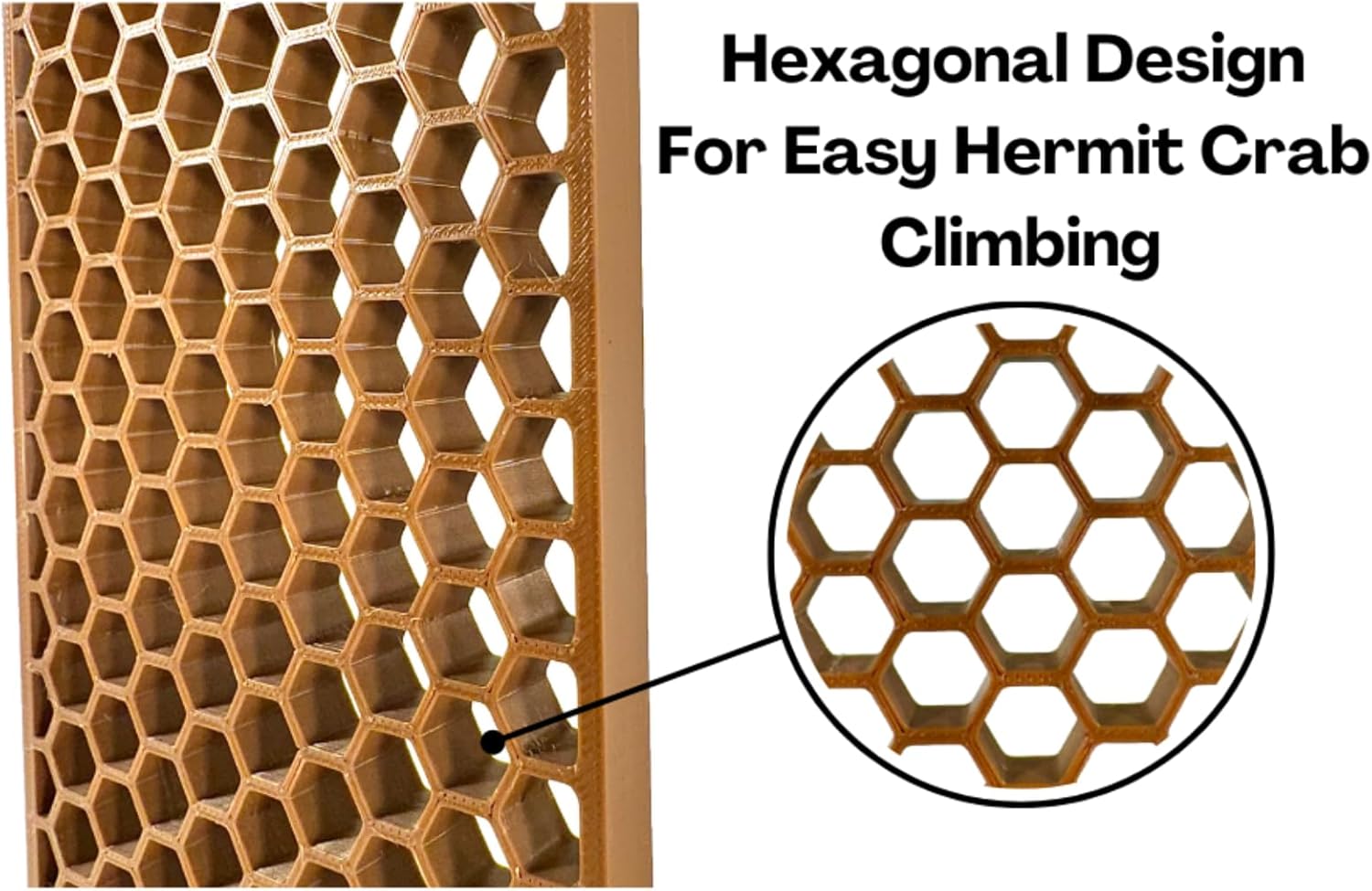 Hexagonal design for easy hermit crab climbing for the wall climbing ladder. 