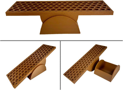 Views of hermit crab seesaw accessories. 