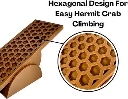 Hermit crab seesaw toy with hexagonal design for easy hermit crab climbing. 