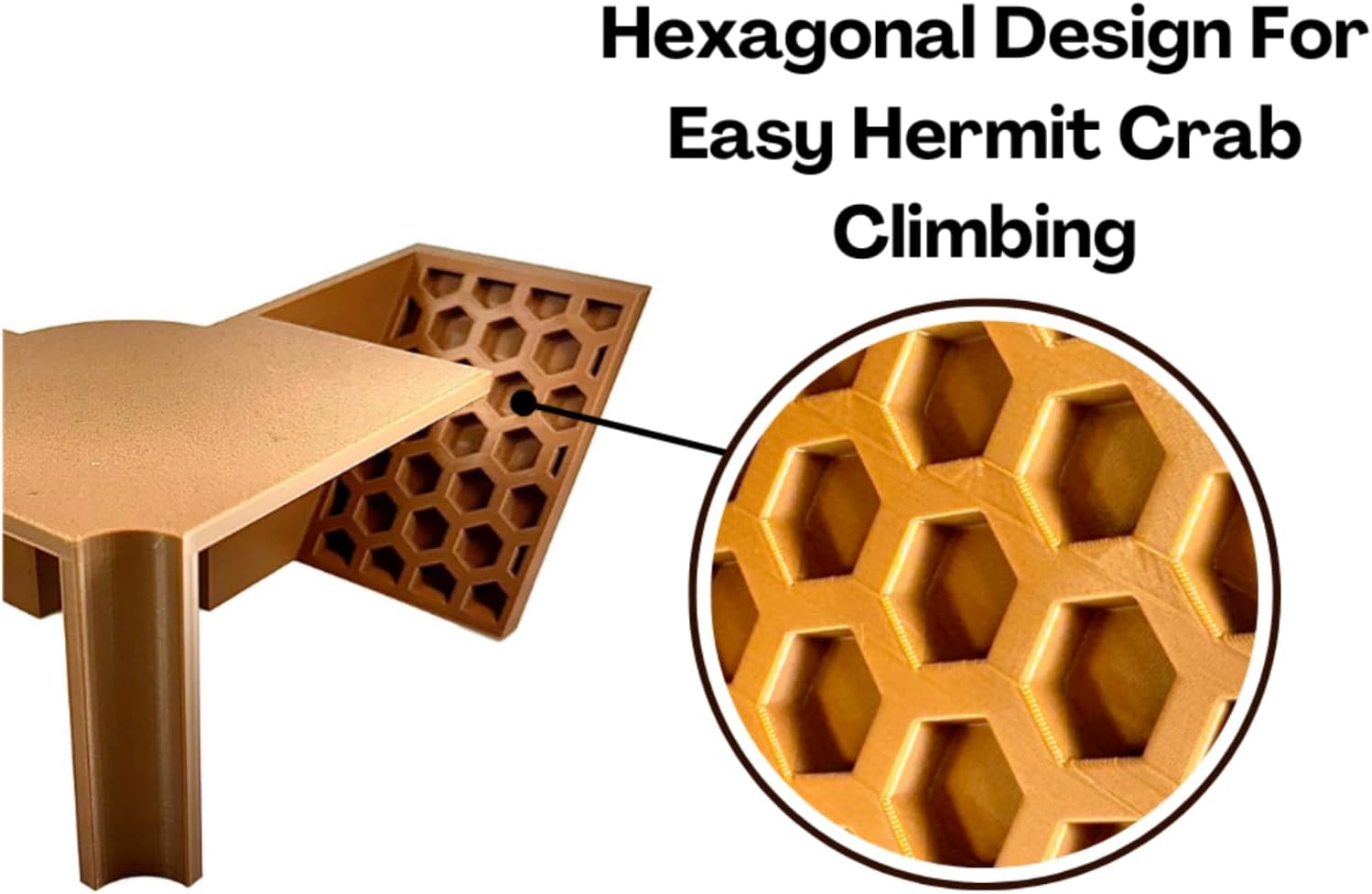Hermit crab underground corner tunnel cave has a hexagonal design for easy hermit crab climbing. 