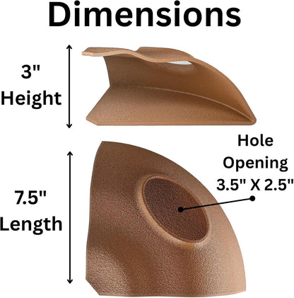 Reptile underground corner cave dimensions with height, width, length, and hole opening measurements.