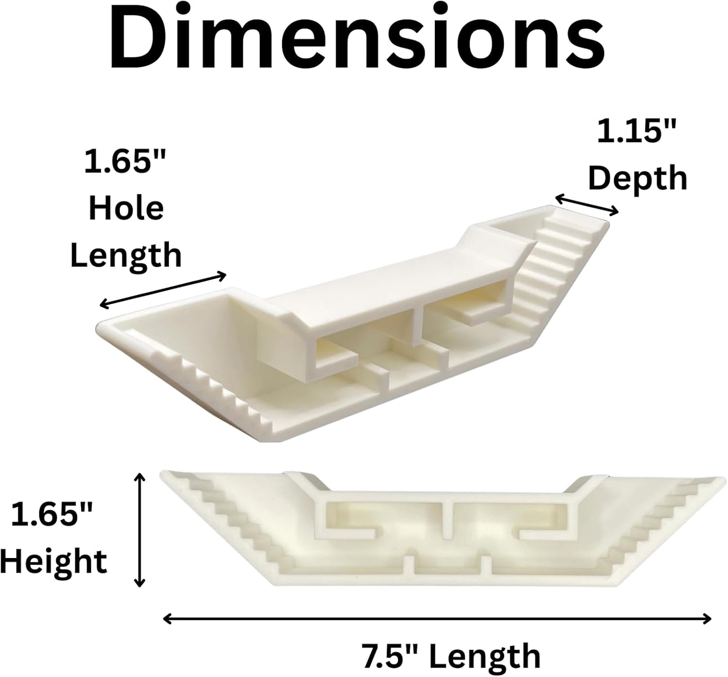 White shrimp cave underground maze tunnel size dimensions including hole length, hole depth, cave depth, cave length, and cave height.