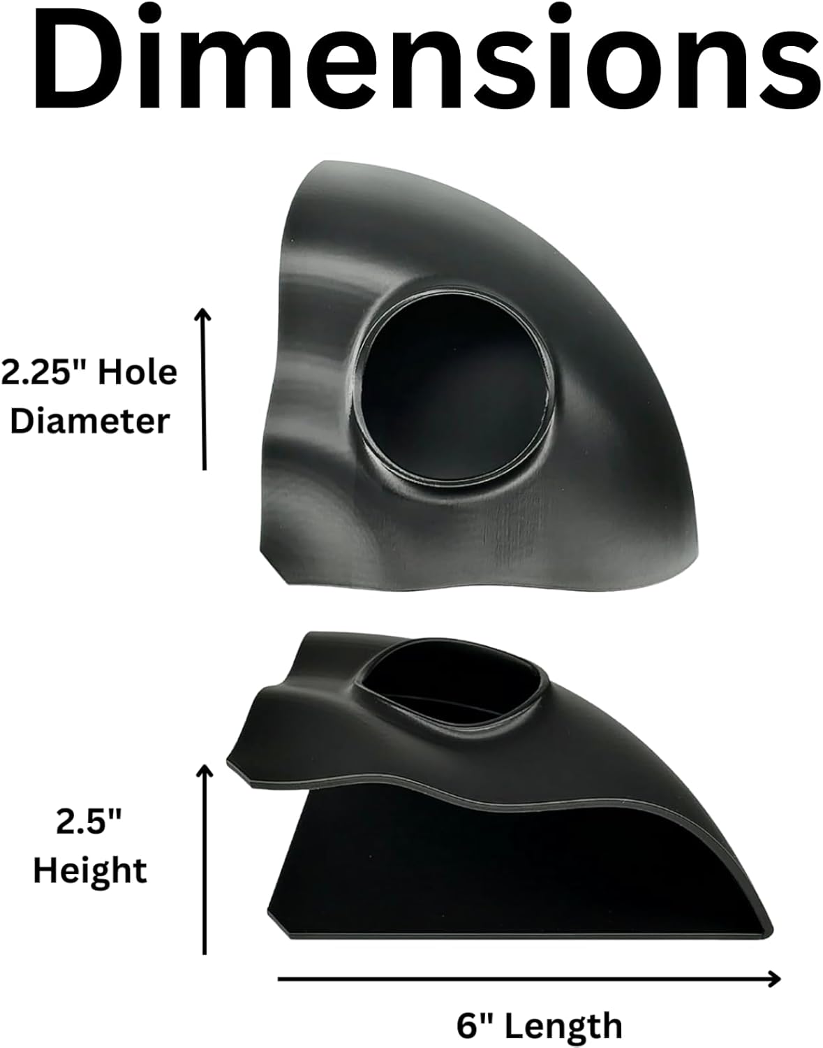 Black underground natural curve corner cave dimensions with hole diameter, height and length. Fits perfectly in corner of tank.