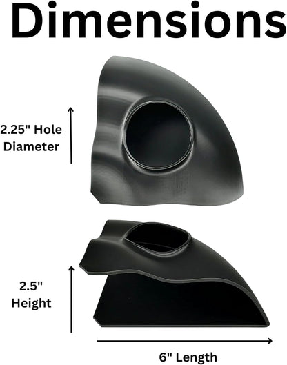 Black underground natural curve corner cave dimensions with hole diameter, height and length. Fits perfectly in corner of tank.