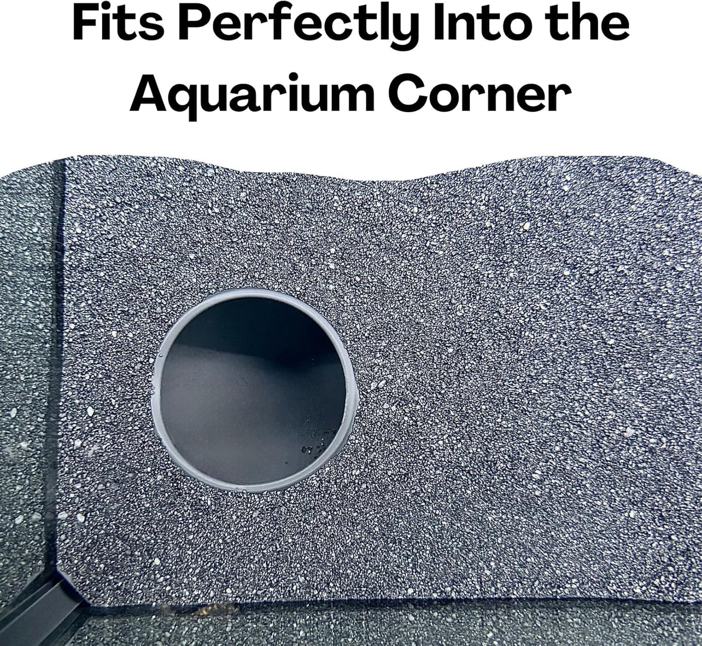 Black underground natural curve corner cave that fits perfectly into the aquarium corner.
